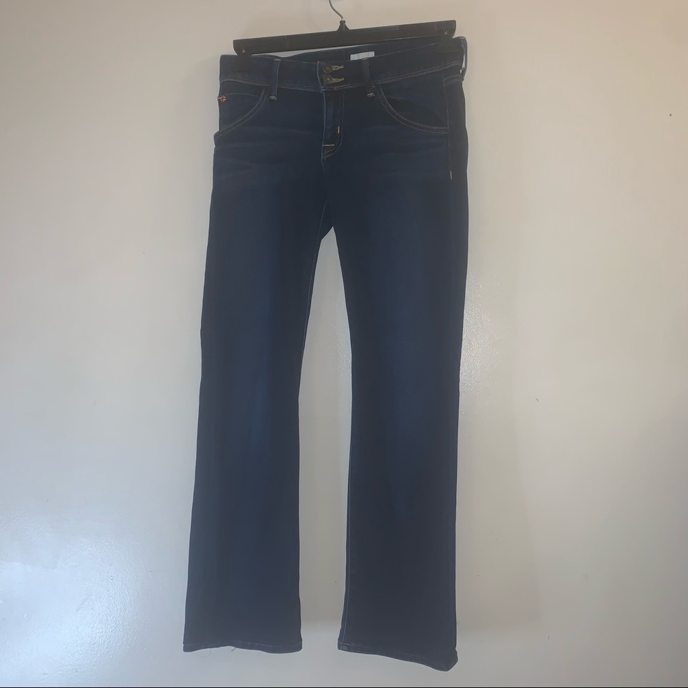 Hudson Made In USA Dark Wash Mid Rise Strait Cut Jeans 27